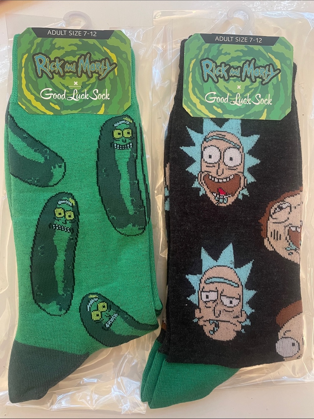 Men’s Crew Socks - Rick & Morty 2 pairs fit men shoe sizes 7-12 New in Package
